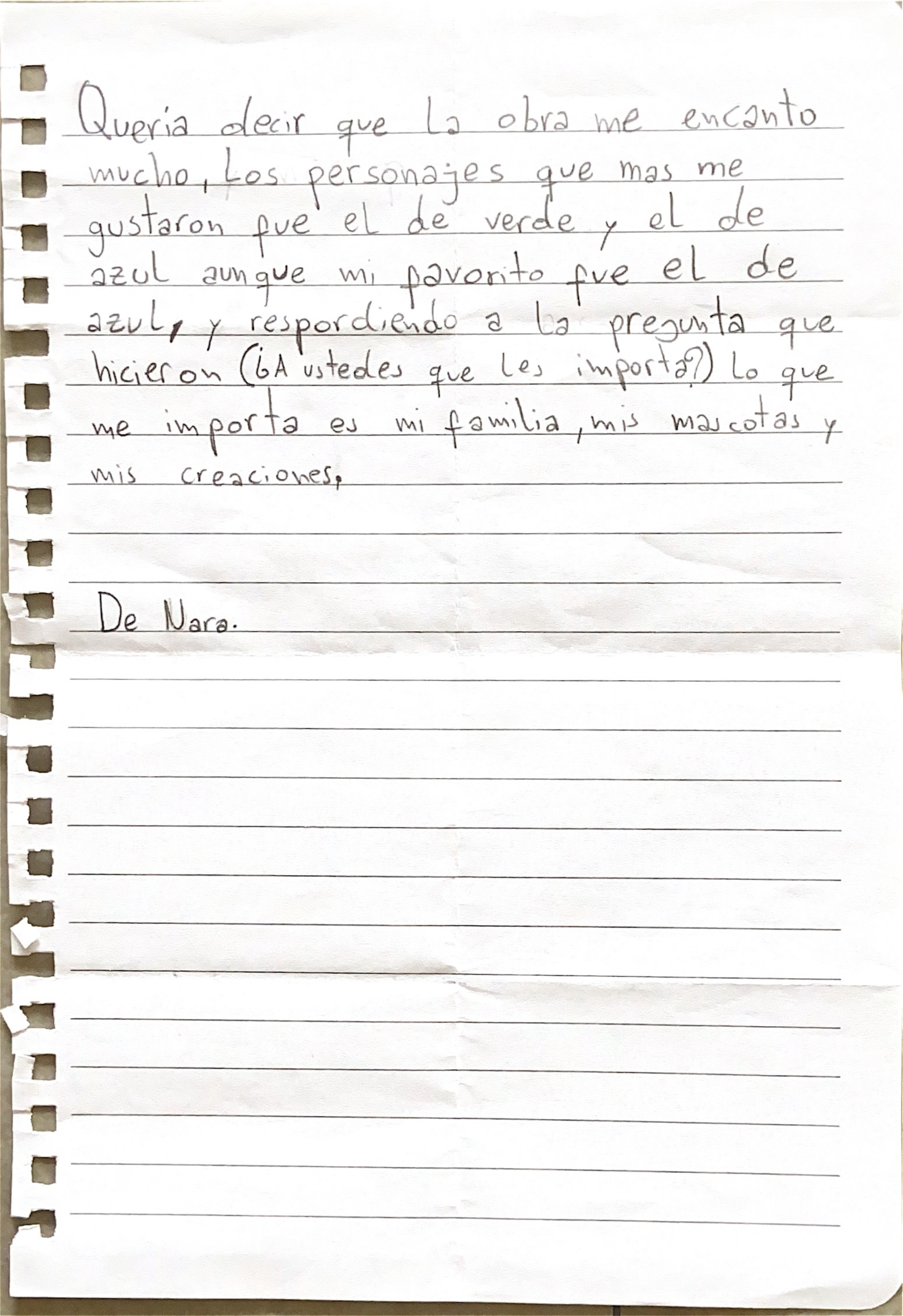 Carta de espectador 11