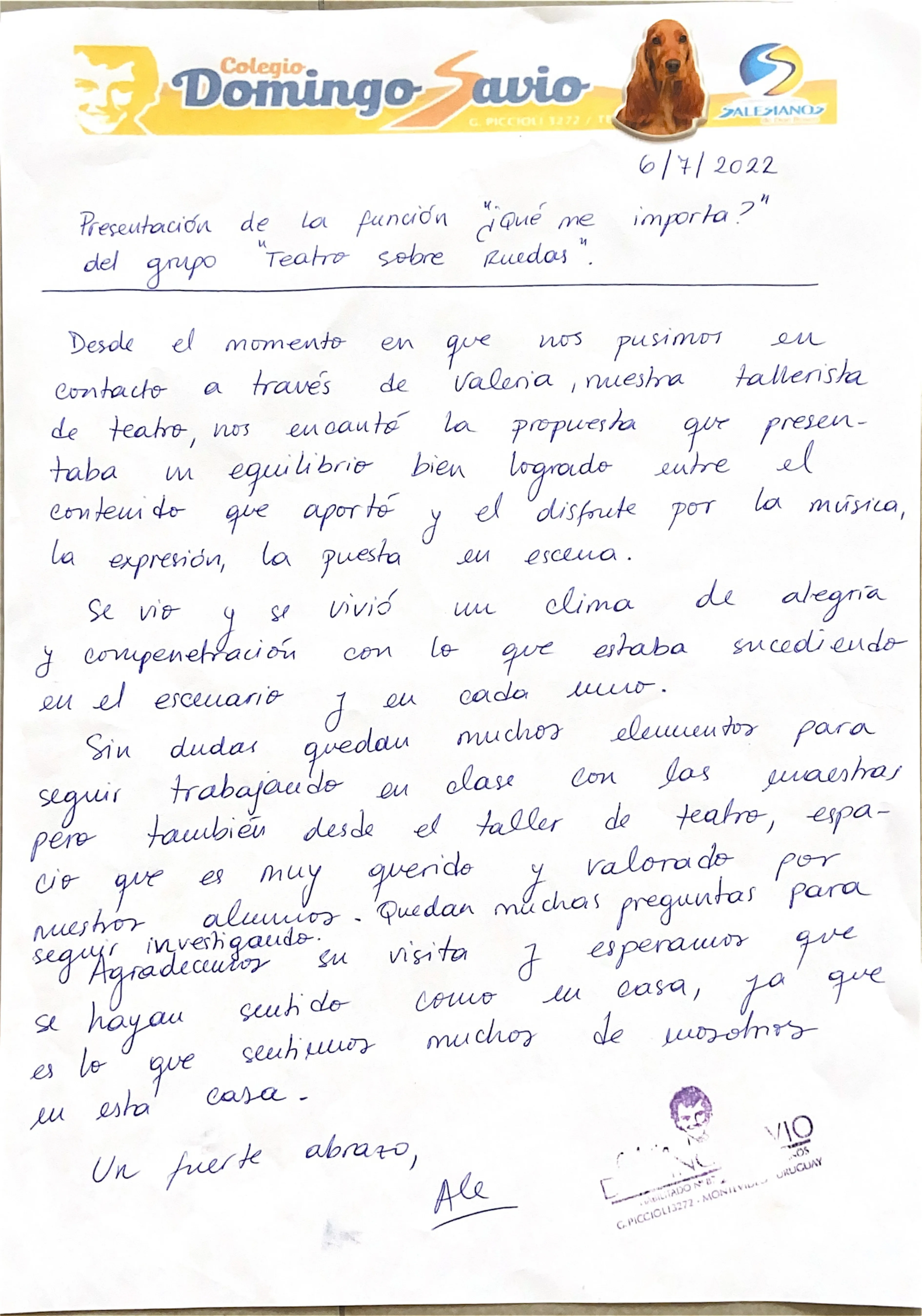 Carta de espectador 5