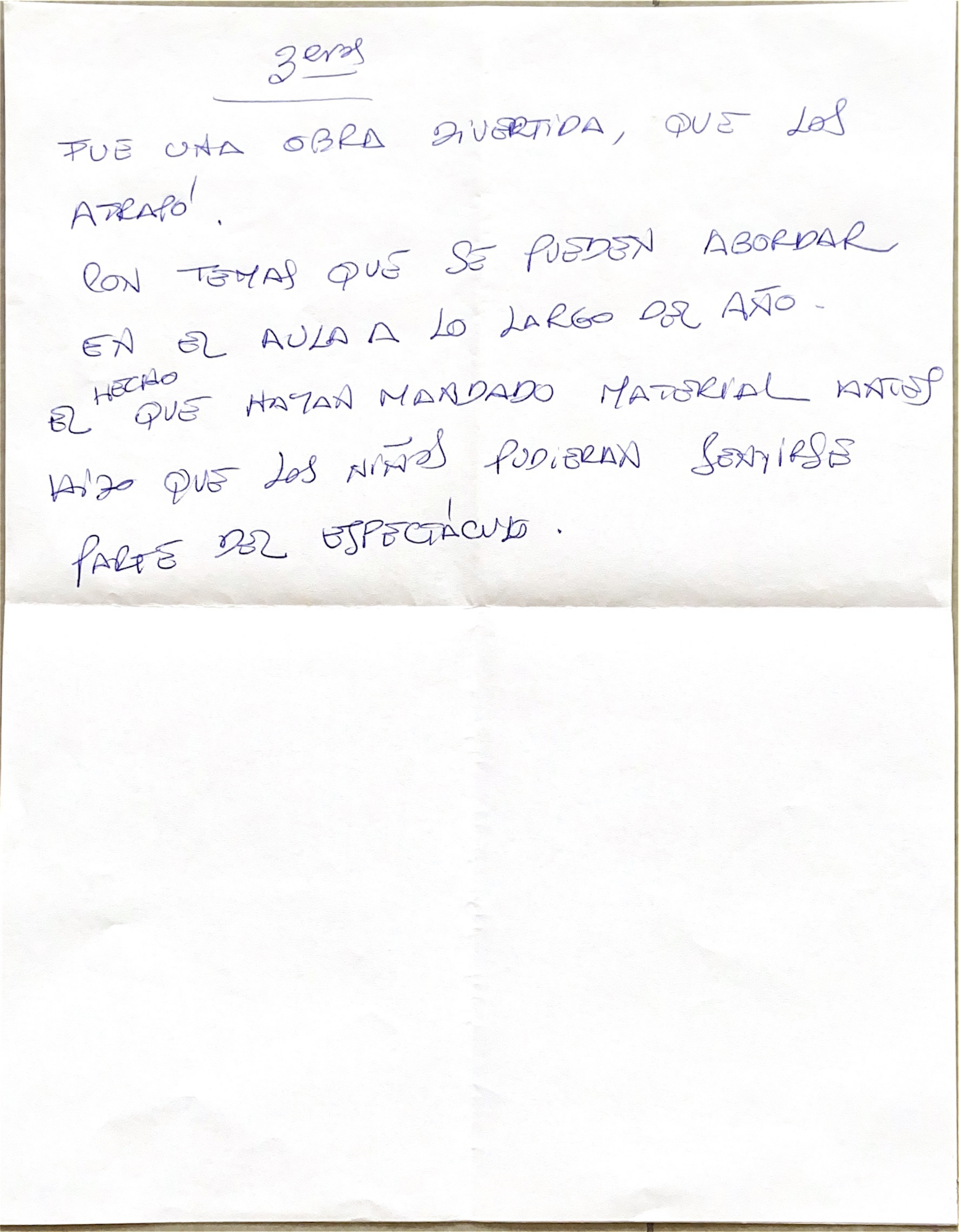Carta de espectador 8
